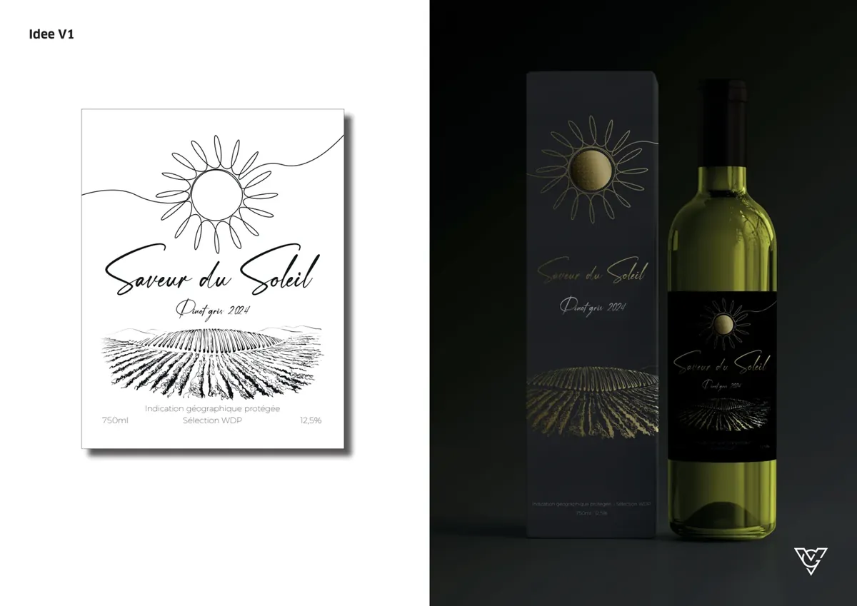 Saveur du Soleil — Wijnetiket