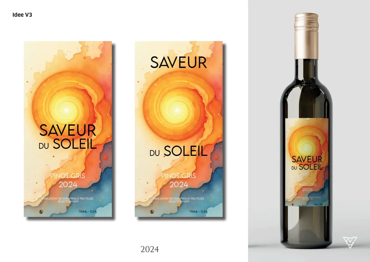 Saveur du Soleil — Wijnetiket