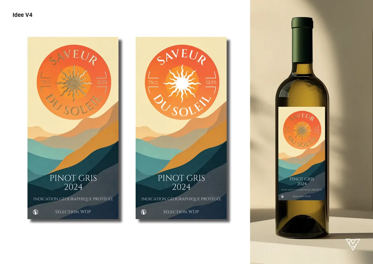 Saveur du Soleil — Wijnetiket