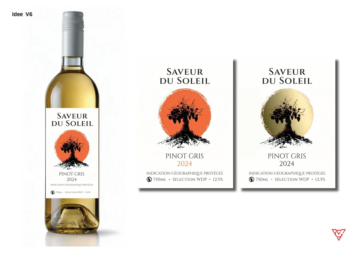 Saveur du Soleil — Wijnetiket